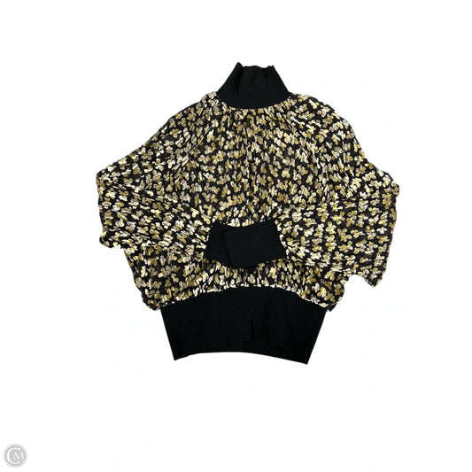 Top Long Sleeve Designer By Tory Burch In Black & Cream, Size: 6