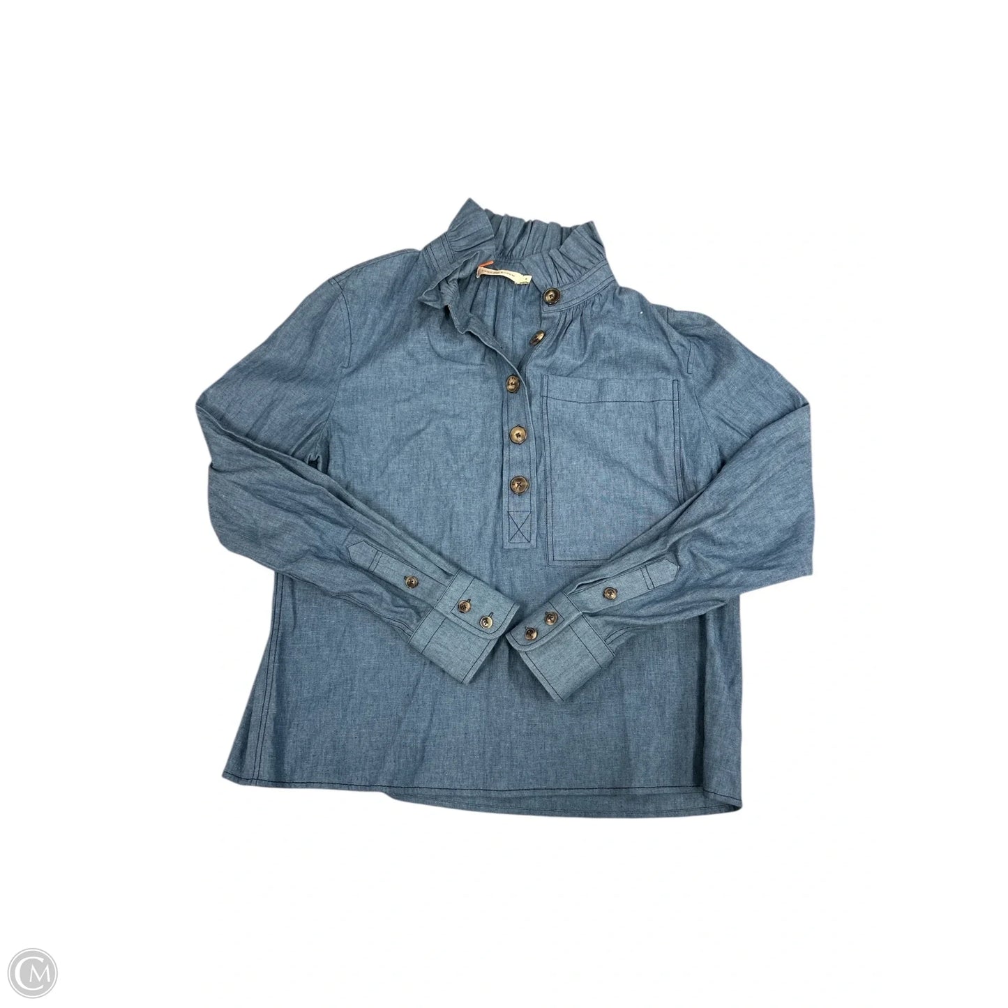 Top Long Sleeve Designer By Tory Burch In Blue, Size: 6