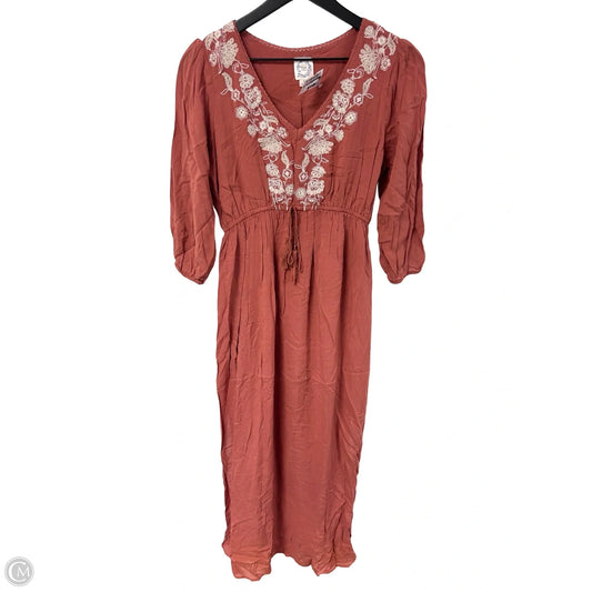 Dress Casual Midi By Blue Rain In Orange, Size: S