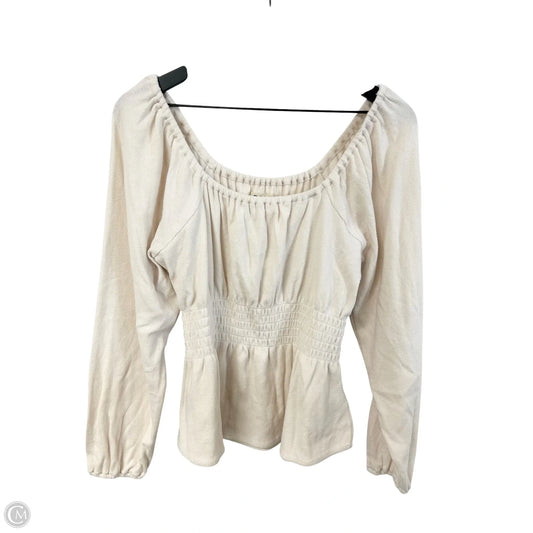 Top Long Sleeve By Madewell In Cream, Size: M