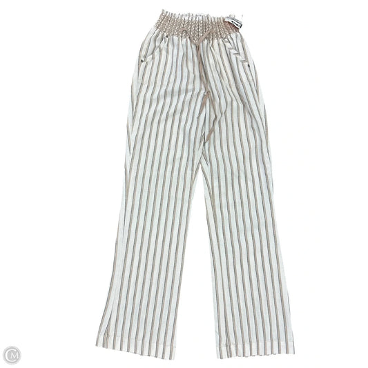 Pants Linen By Ci Sono In Tan & White, Size: Xs