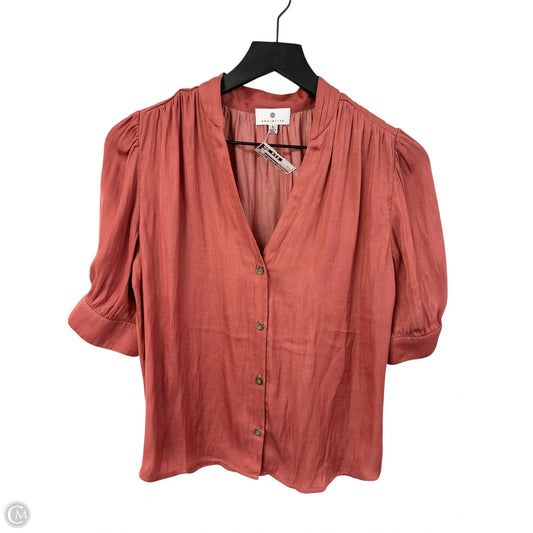 Blouse Short Sleeve By Socialite In Red, Size: S