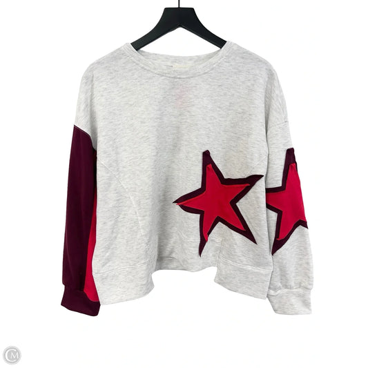 Sweatshirt Crewneck By Bibi In Grey, Size: S
