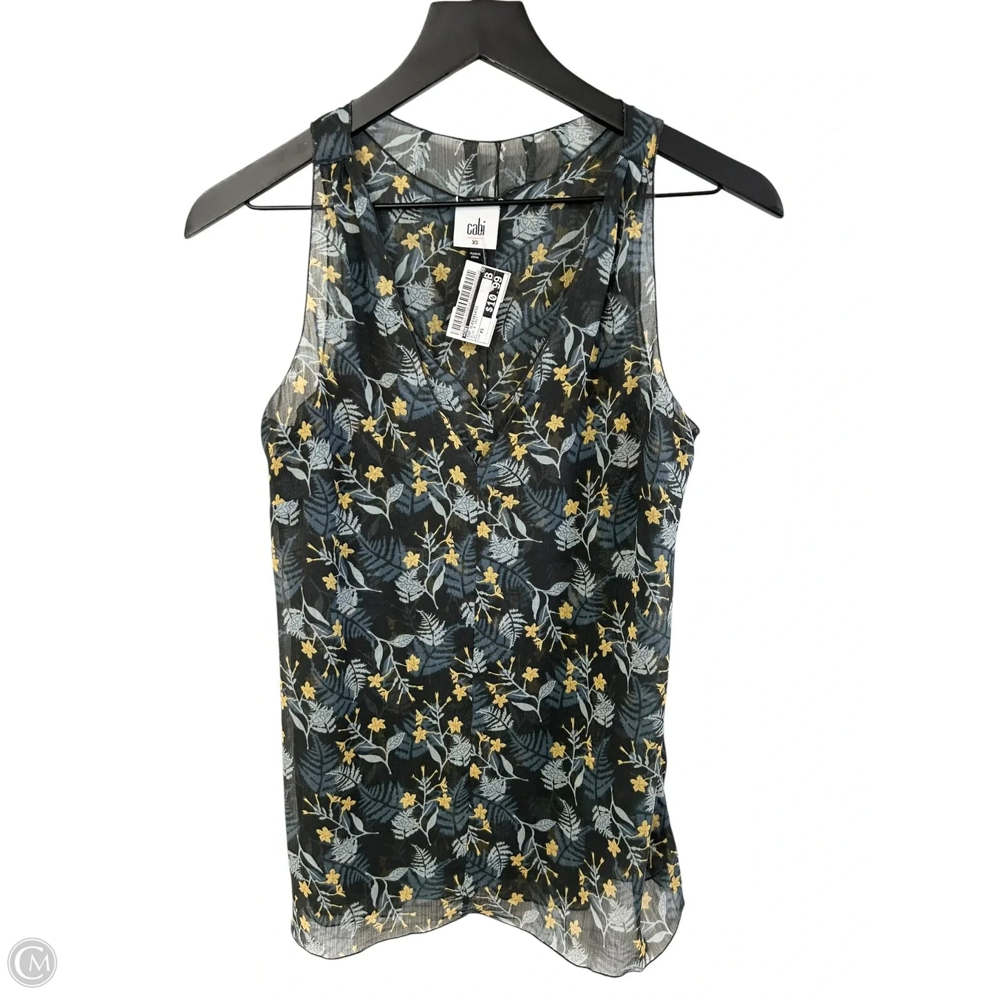 Top Sleeveless By Cabi In Blue & Grey, Size: Xs