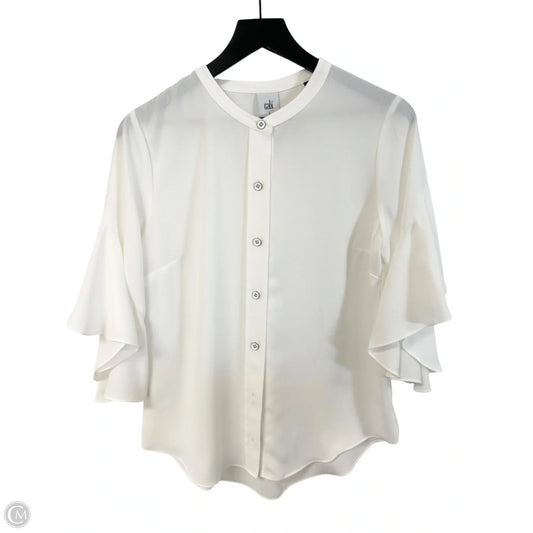 Blouse Long Sleeve By Cabi In White, Size: S