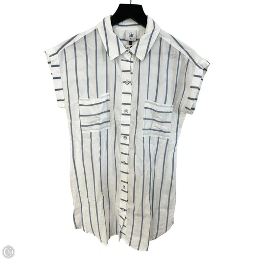 Blouse Short Sleeve By Cabi In Blue & White, Size: Xs