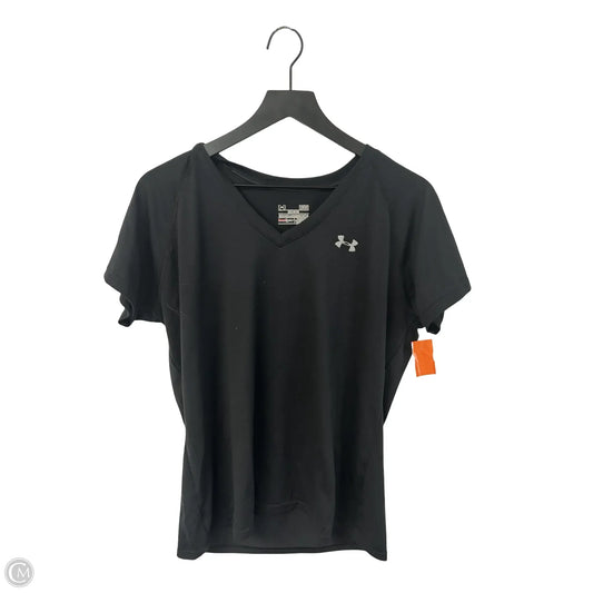Athletic Top Short Sleeve By Under Armour In Black, Size: L