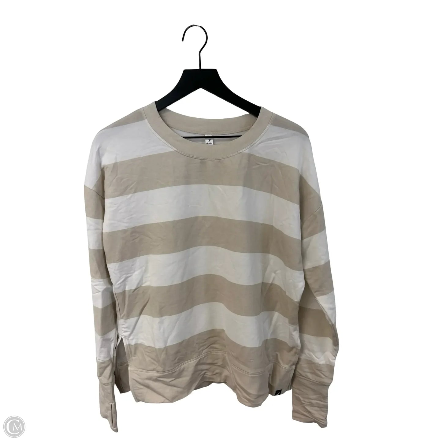 Sweatshirt Crewneck By Glyder In Tan & White, Size: S