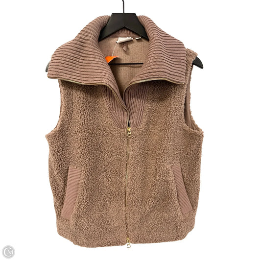 Vest Faux Fur & Sherpa By Varley In Brown, Size: S