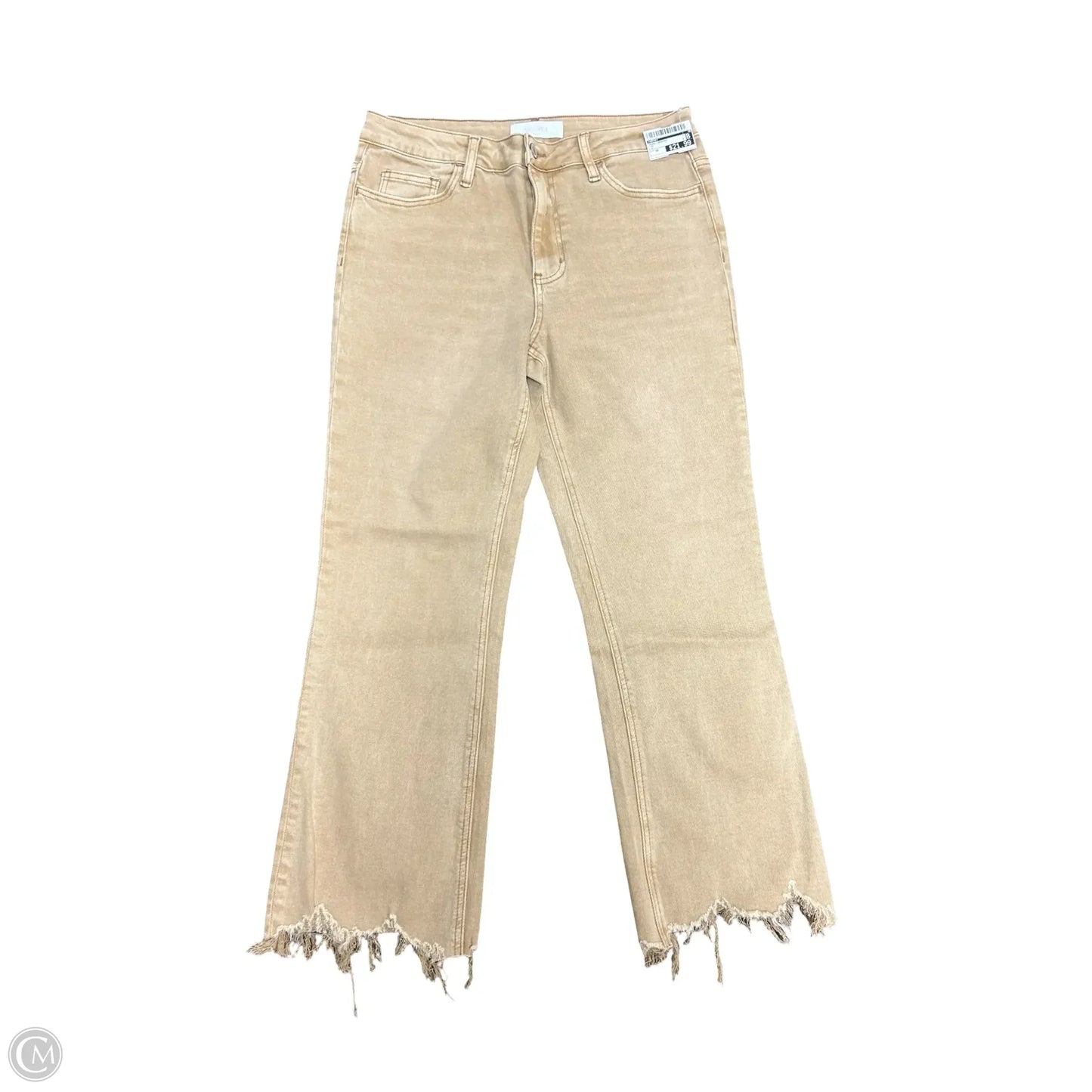 Jeans Cropped By Vervet In Tan, Size: 10