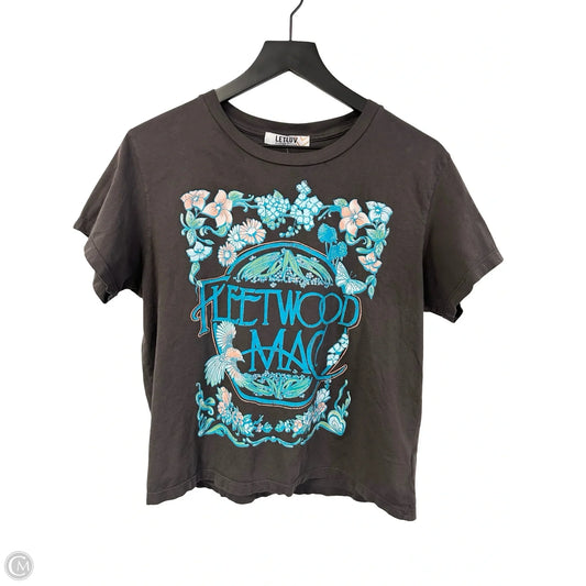 Top Short Sleeve By Anthropologie In Grey, Size: L