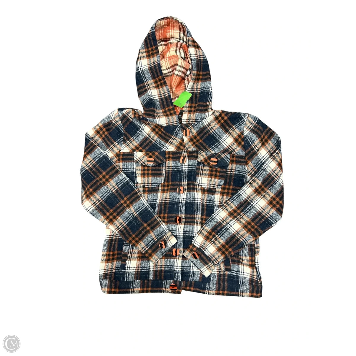 Jacket Shirt By Ethyl In Plaid Pattern, Size: M