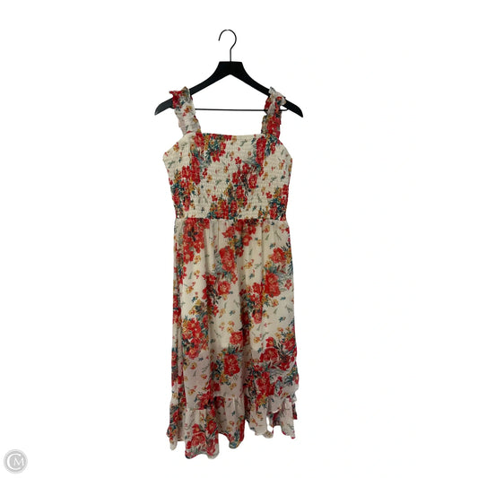 Dress Casual Midi By Maurices In Floral Print, Size: L