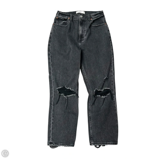 Jeans Straight By Abercrombie And Fitch In Black Denim, Size: 2