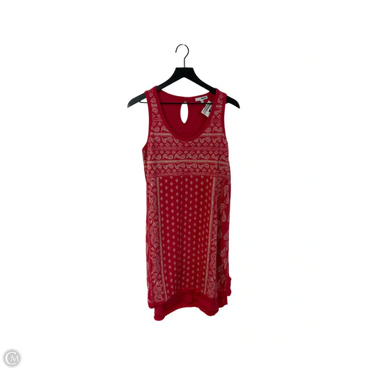 Dress Casual Midi By Sonoma In Pink & White, Size: L