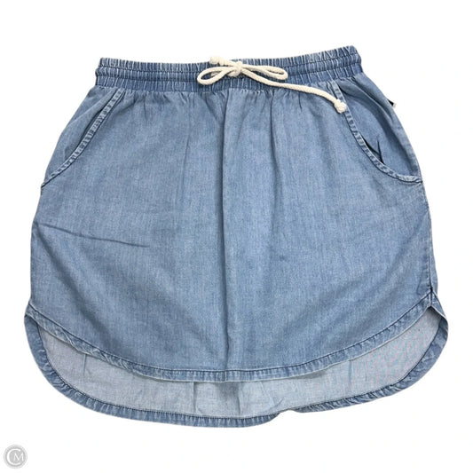 Skirt Mini & Short By Timing In Blue Denim, Size: M