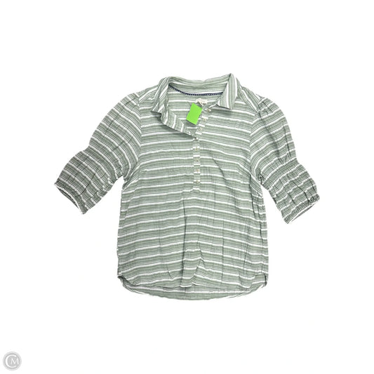 Top 3/4 Sleeve By Pilcro In Green & White, Size: M