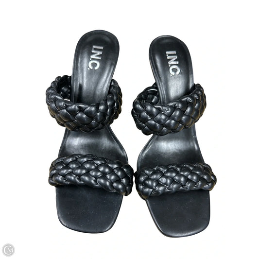 Sandals Heels Kitten By Inc In Black, Size: 9