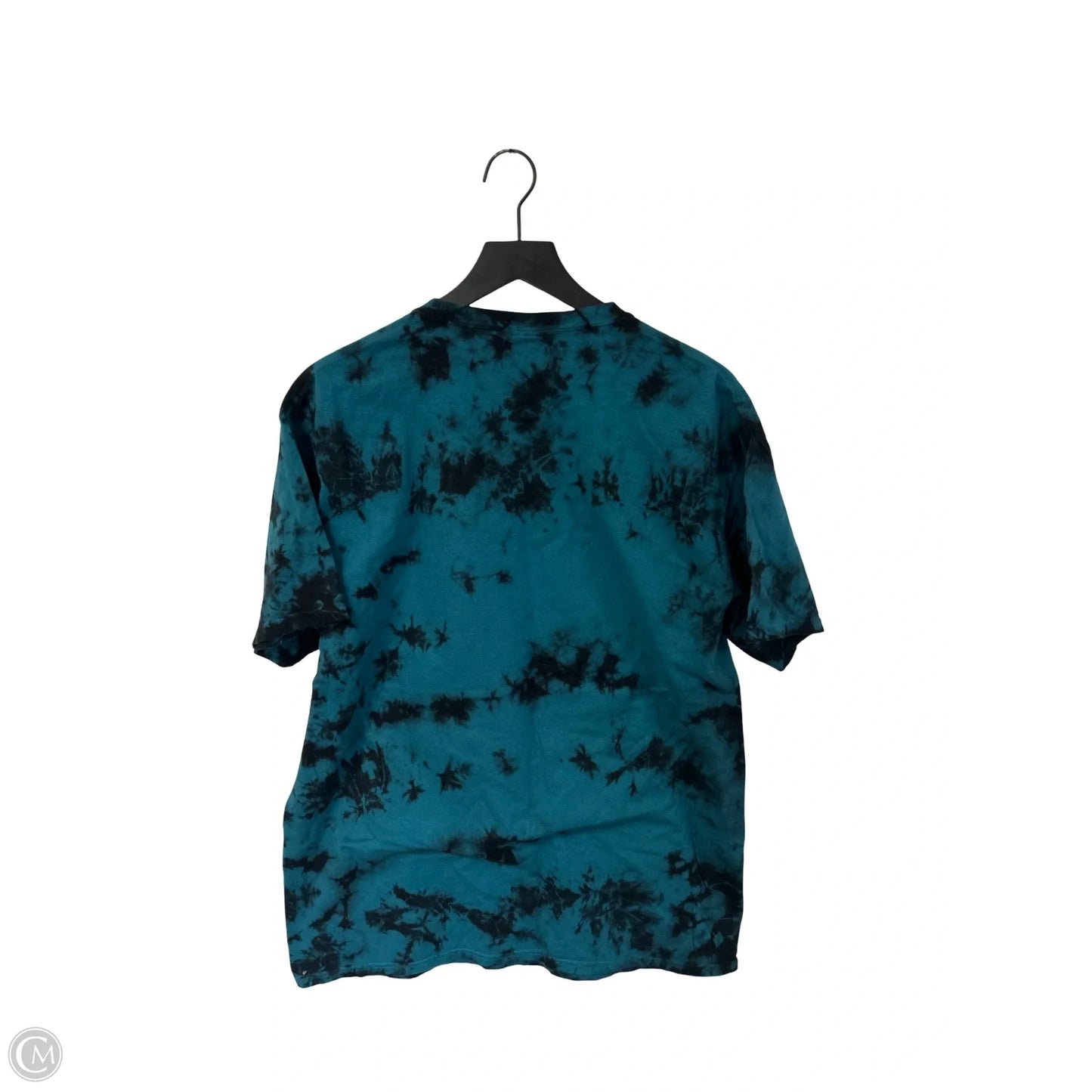 Top Short Sleeve By Port & Company In Black & Blue, Size: L