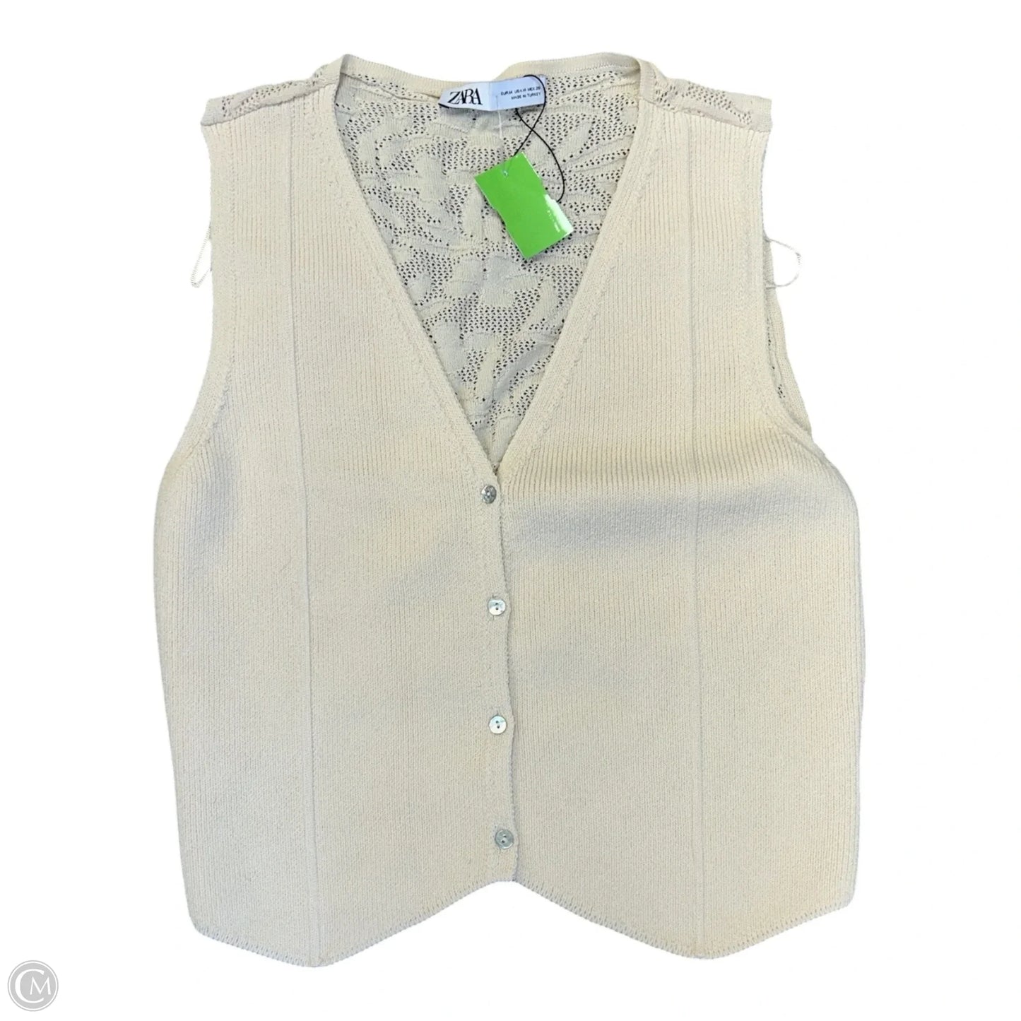 Vest Sweater By Zara In Cream, Size: M