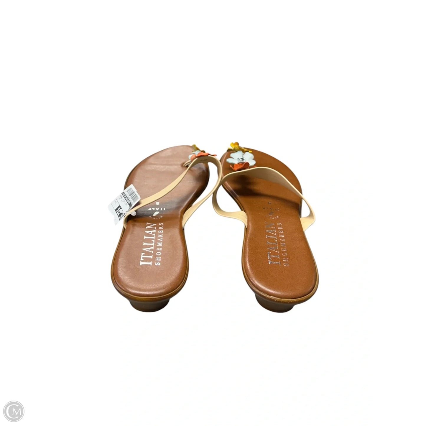 Sandals Flip Flops By Italian Shoemakers In Floral Print, Size: 8