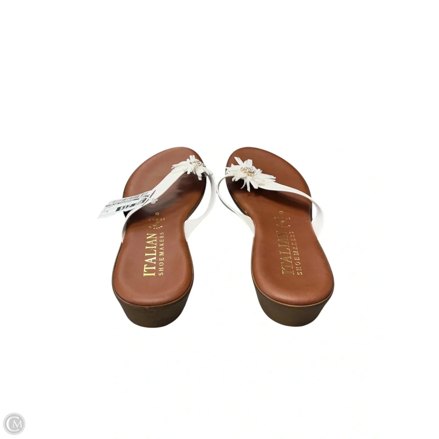 Sandals Flip Flops By Italian Shoemakers In White, Size: 8