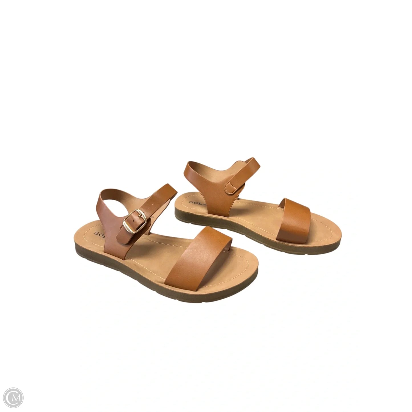 Sandals Flats By Solanz In Brown, Size: 8.5