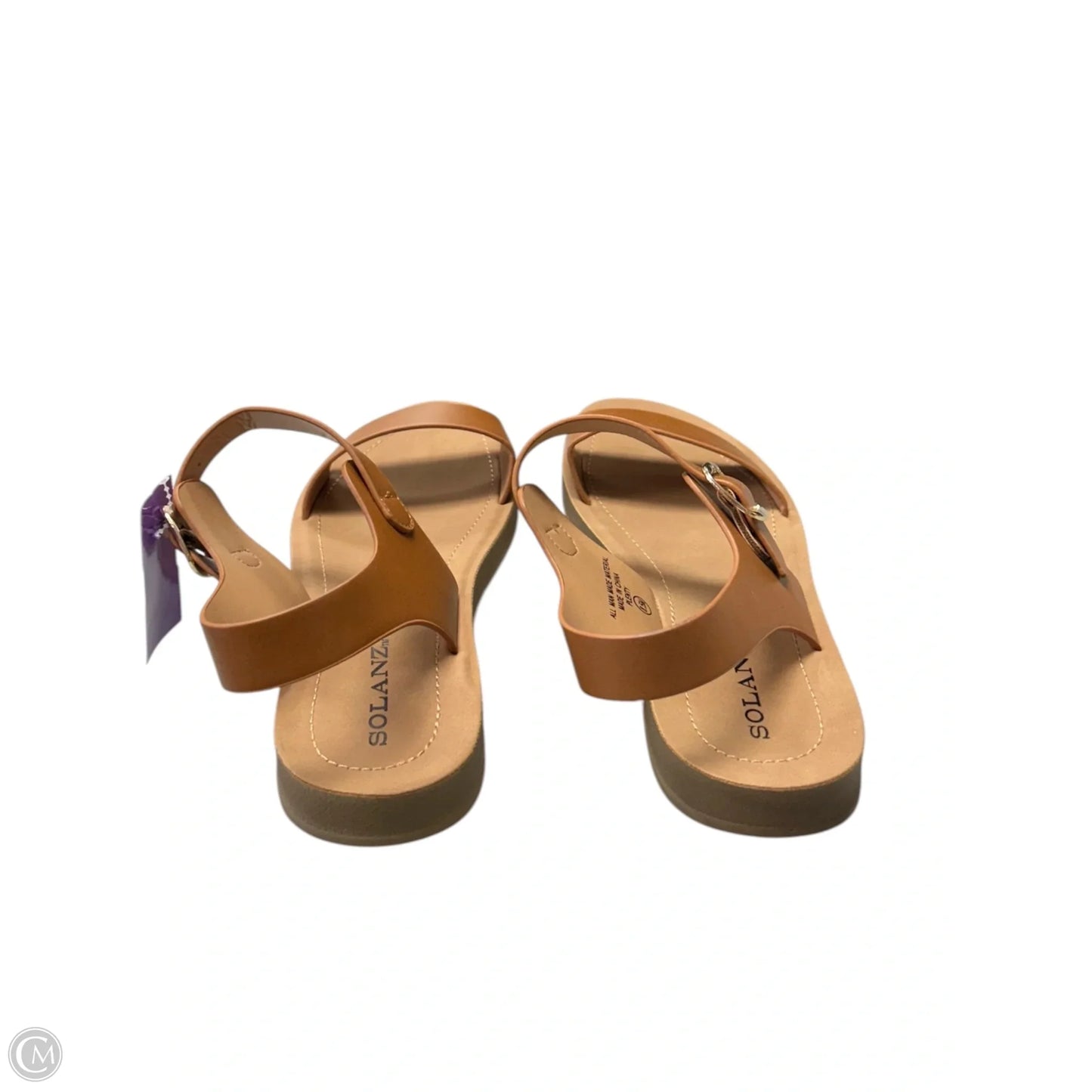 Sandals Flats By Solanz In Brown, Size: 8.5