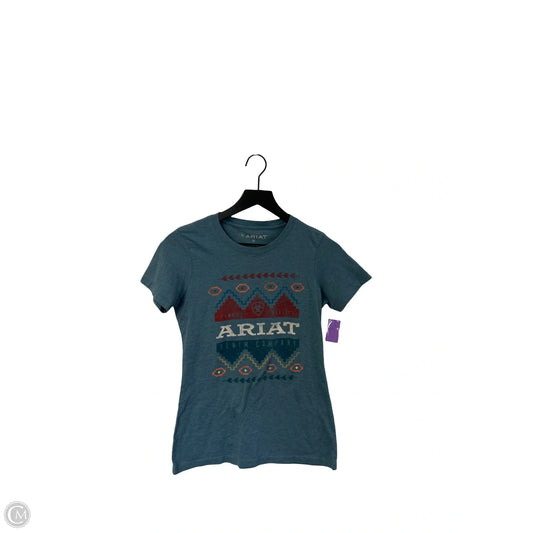 Top Short Sleeve By Ariat In Blue, Size: M