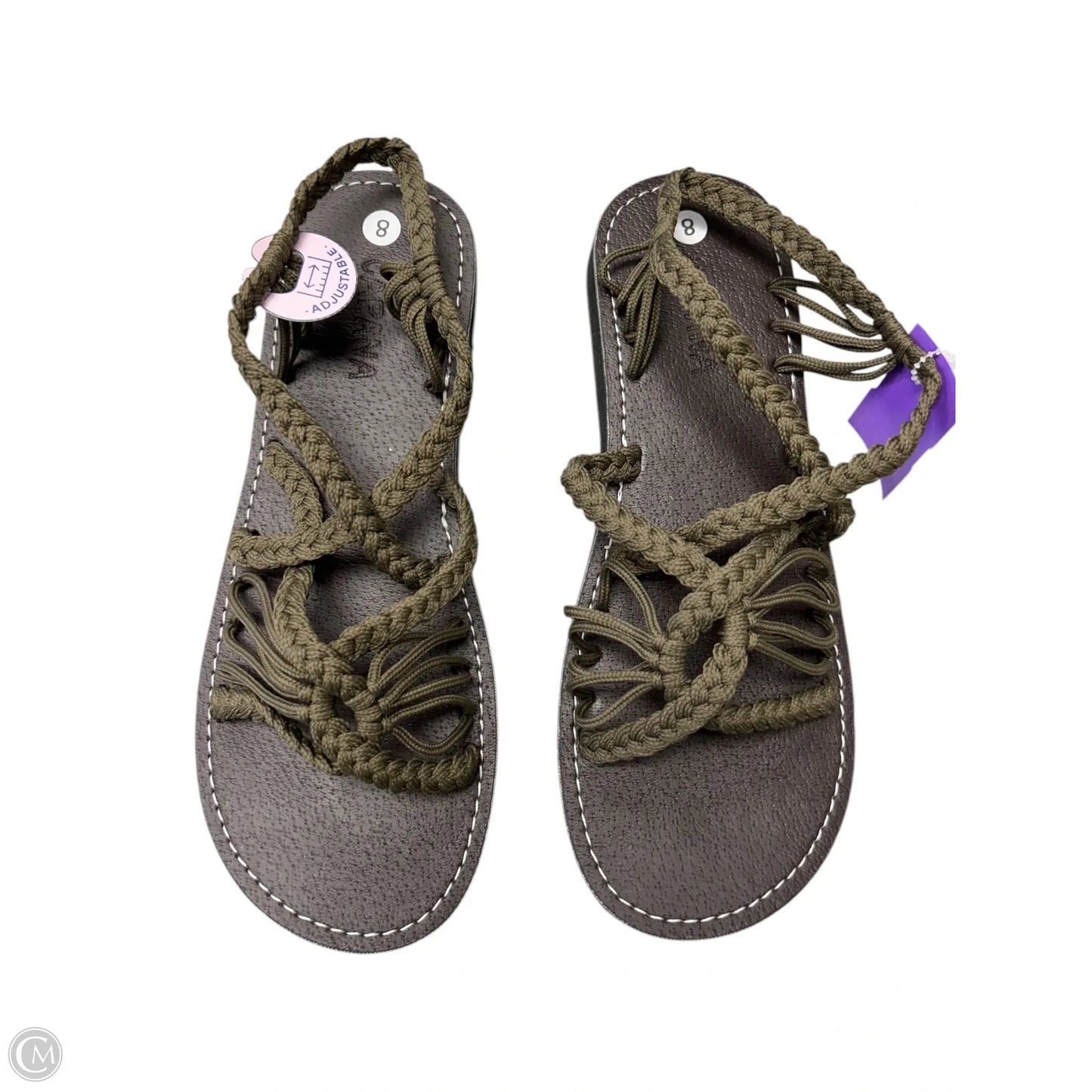 Sandals Flats By Clothes Mentor In Green, Size: 8