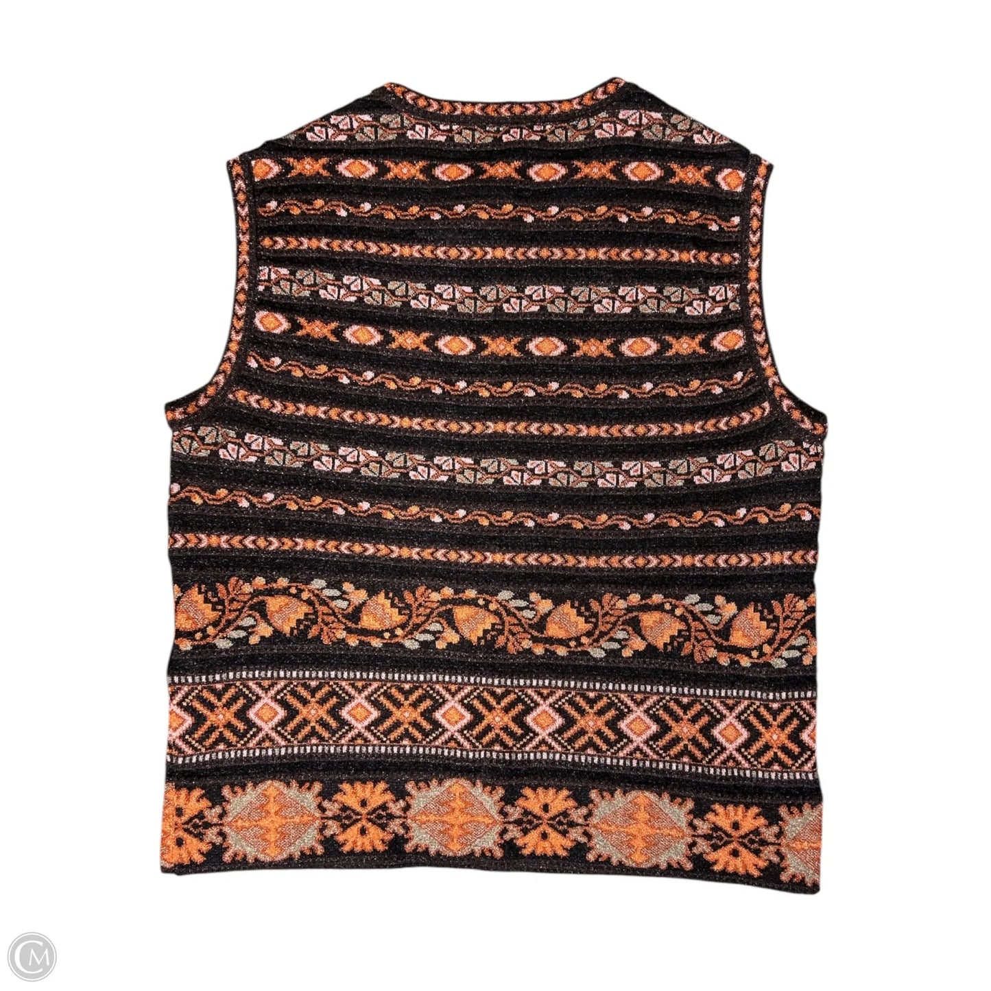 Top Sleeveless Luxury Designer By Missoni In Brown & Orange, Size: S