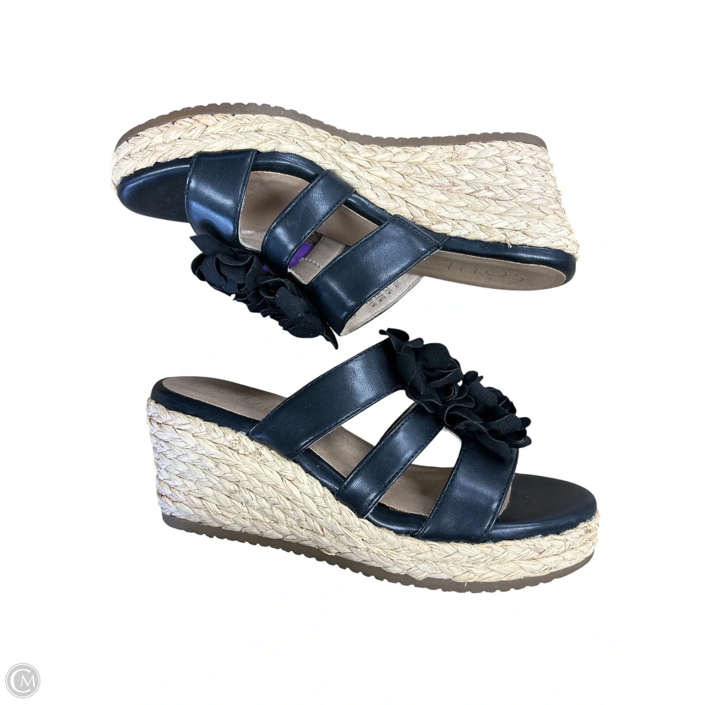 Sandals Heels Wedge By Naturalizer In Black, Size: 8.5