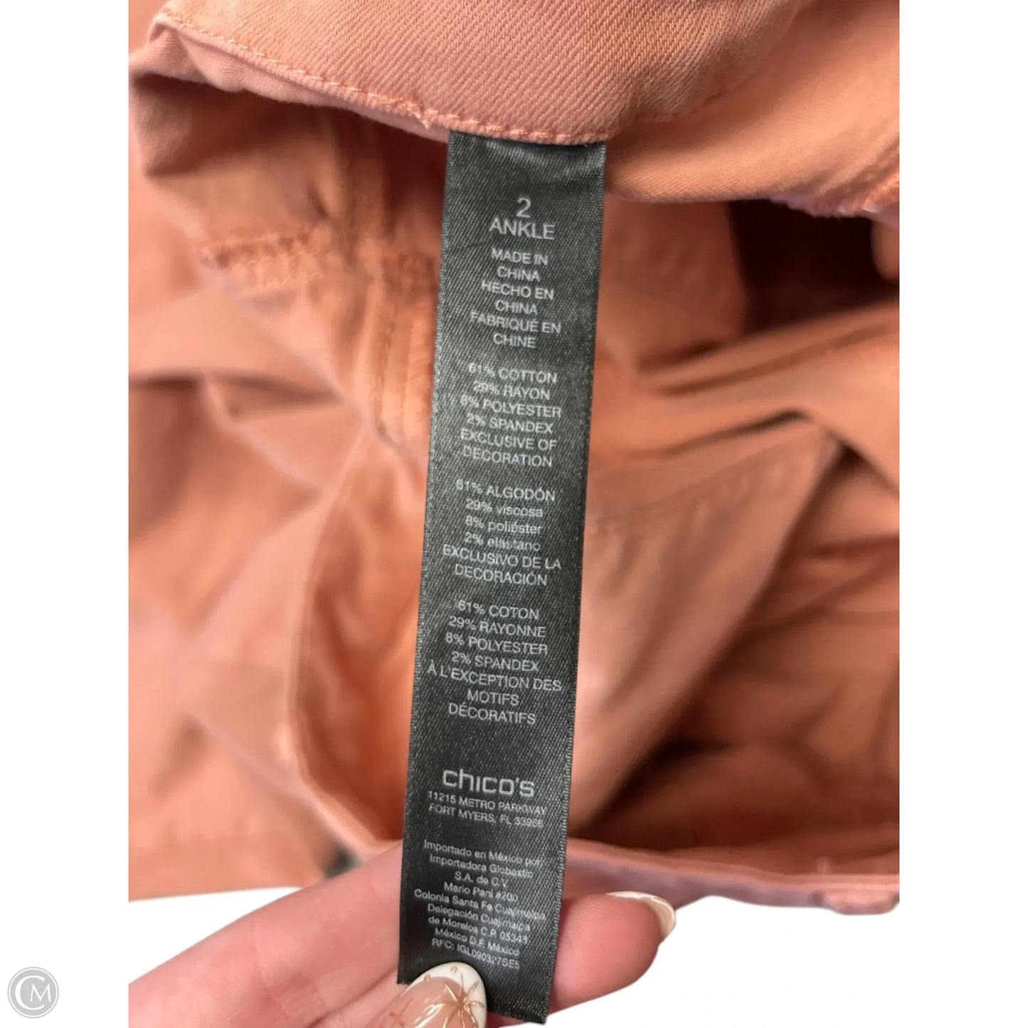 Jeans Boyfriend By Chicos In Pink Denim, Size: L