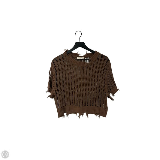 Sweater Short Sleeve By Cmc In Brown, Size: M