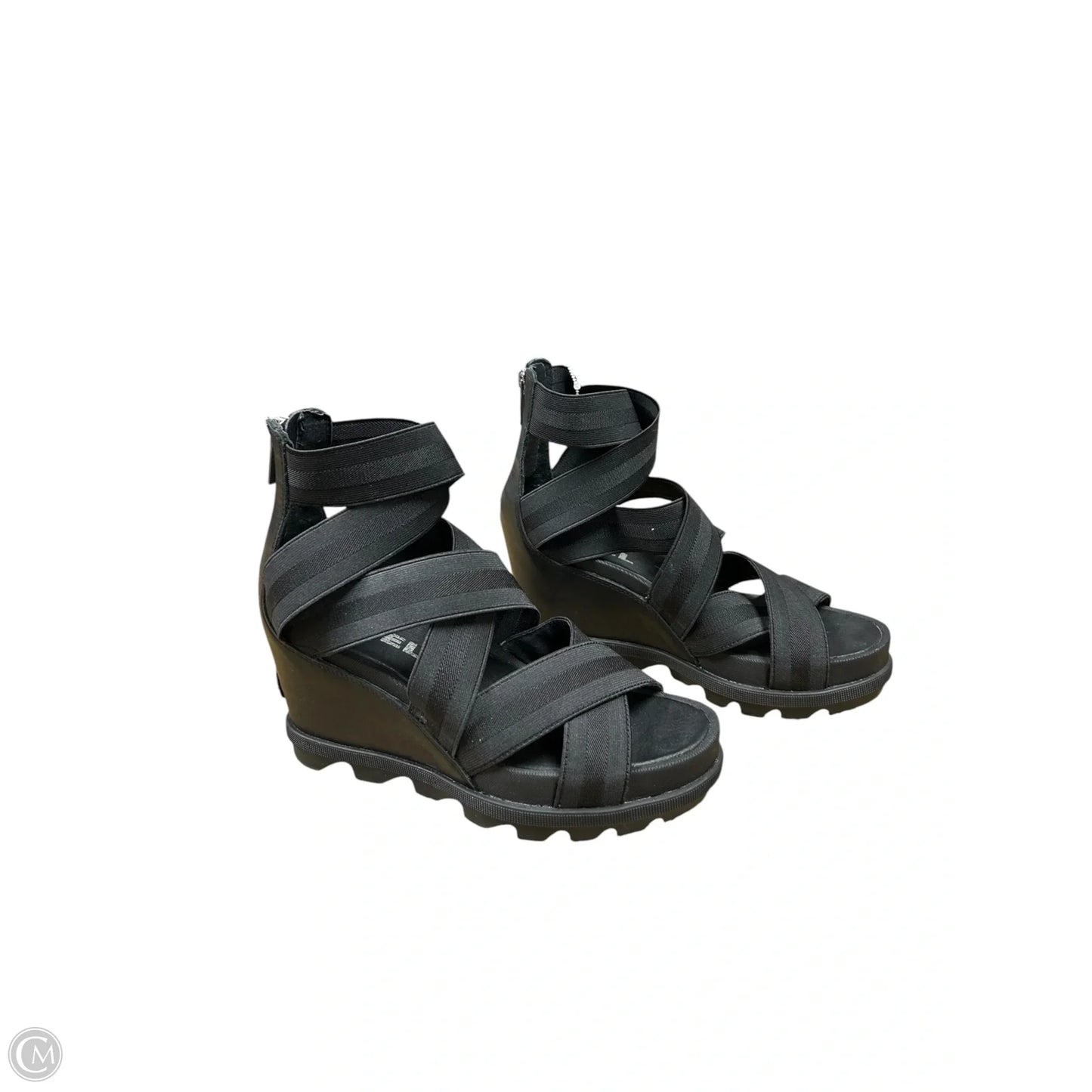 Sandals Heels Wedge By Sorel In Black, Size: 8