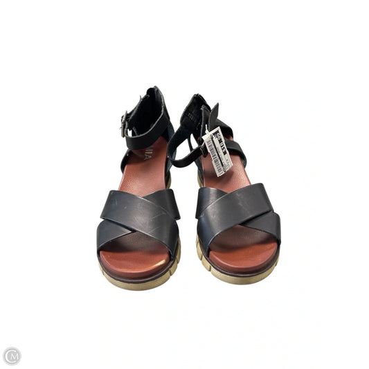 Sandals Heels Wedge By Mia In Black, Size: 7.5