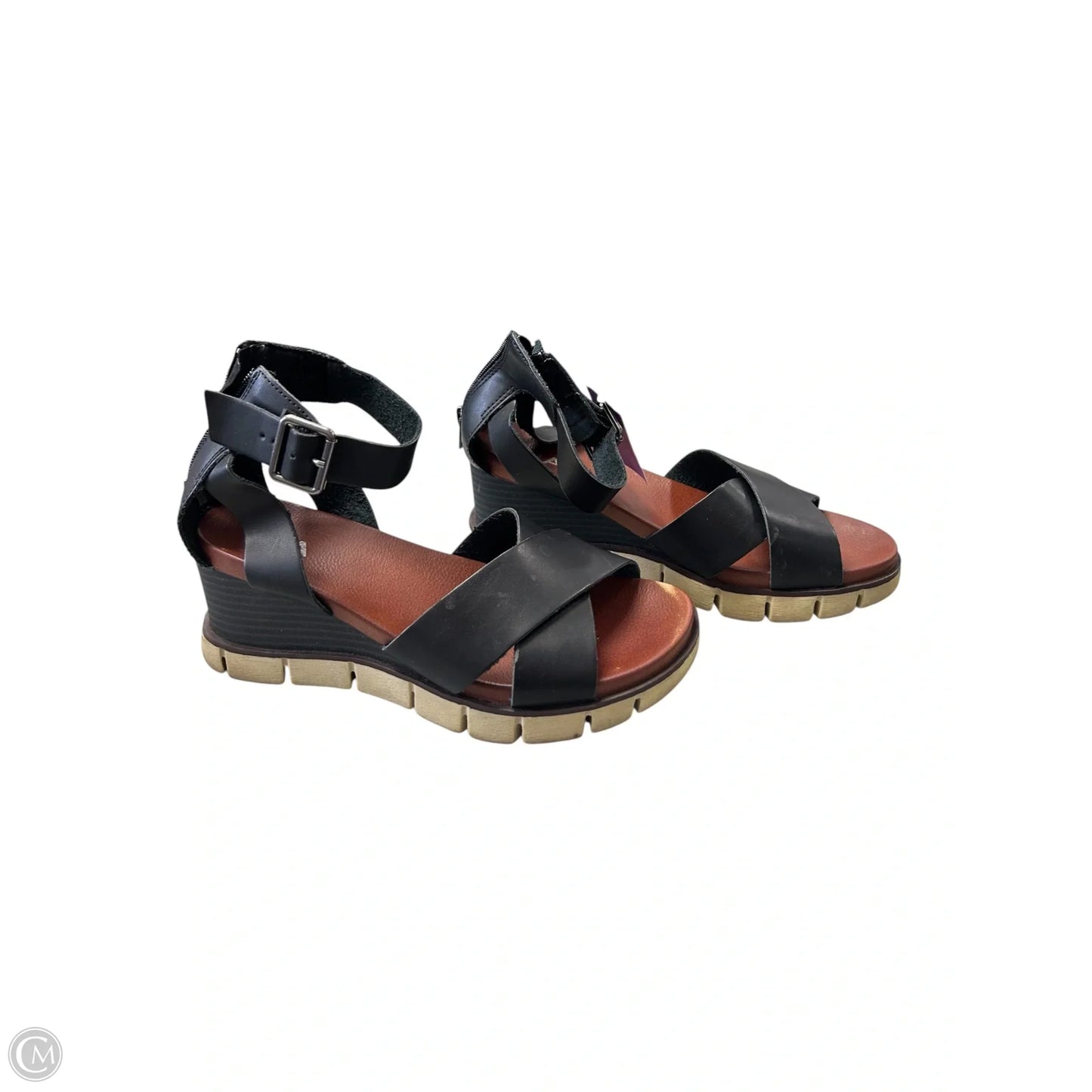 Sandals Heels Wedge By Mia In Black, Size: 7.5