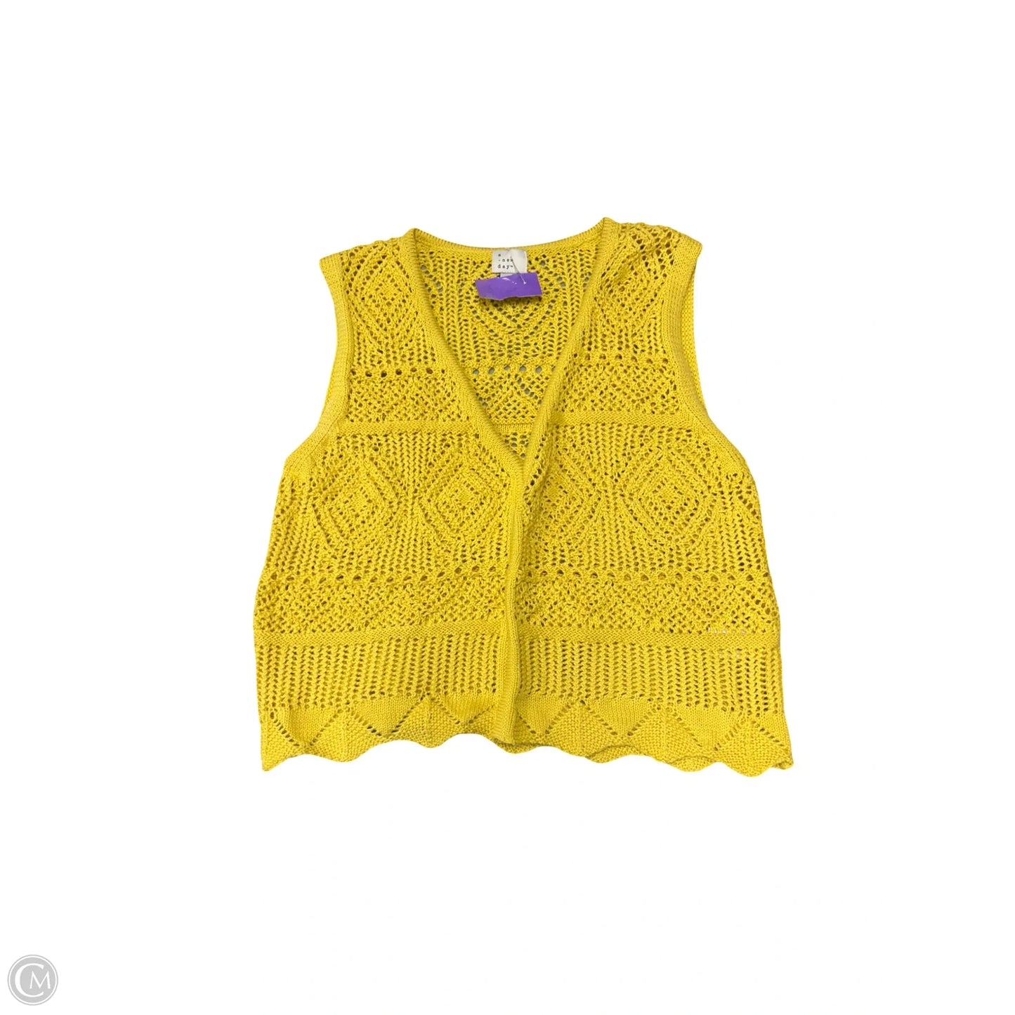 Vest Sweater By A New Day In Yellow, Size: S