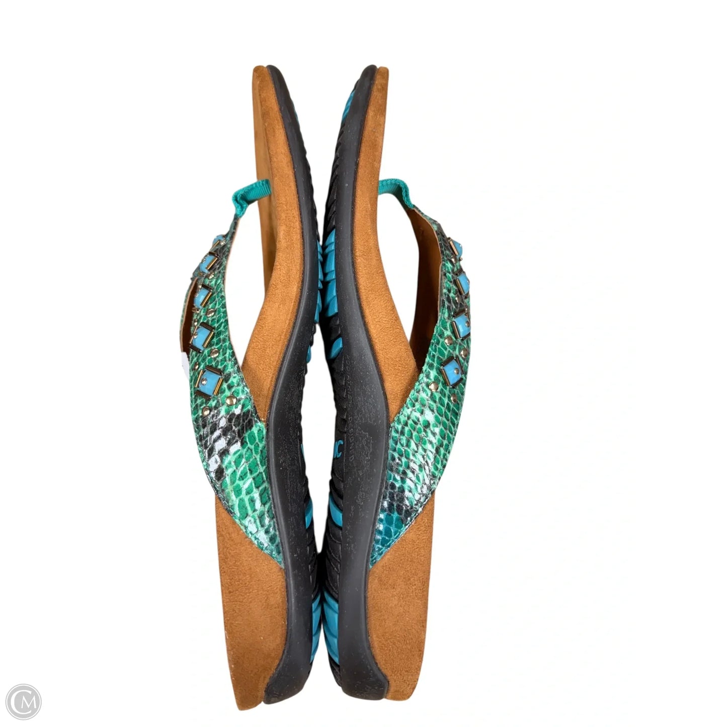Sandals Flats By Vionic In Green, Size: 9
