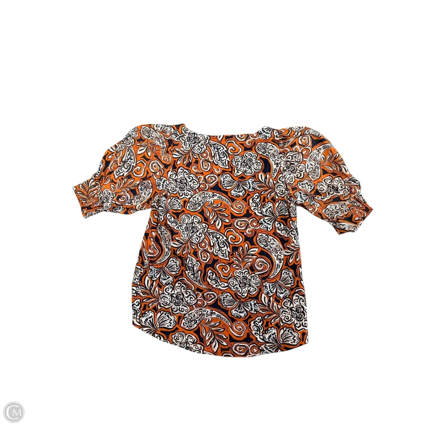 Top Short Sleeve By Chicos In Blue & Orange, Size: S