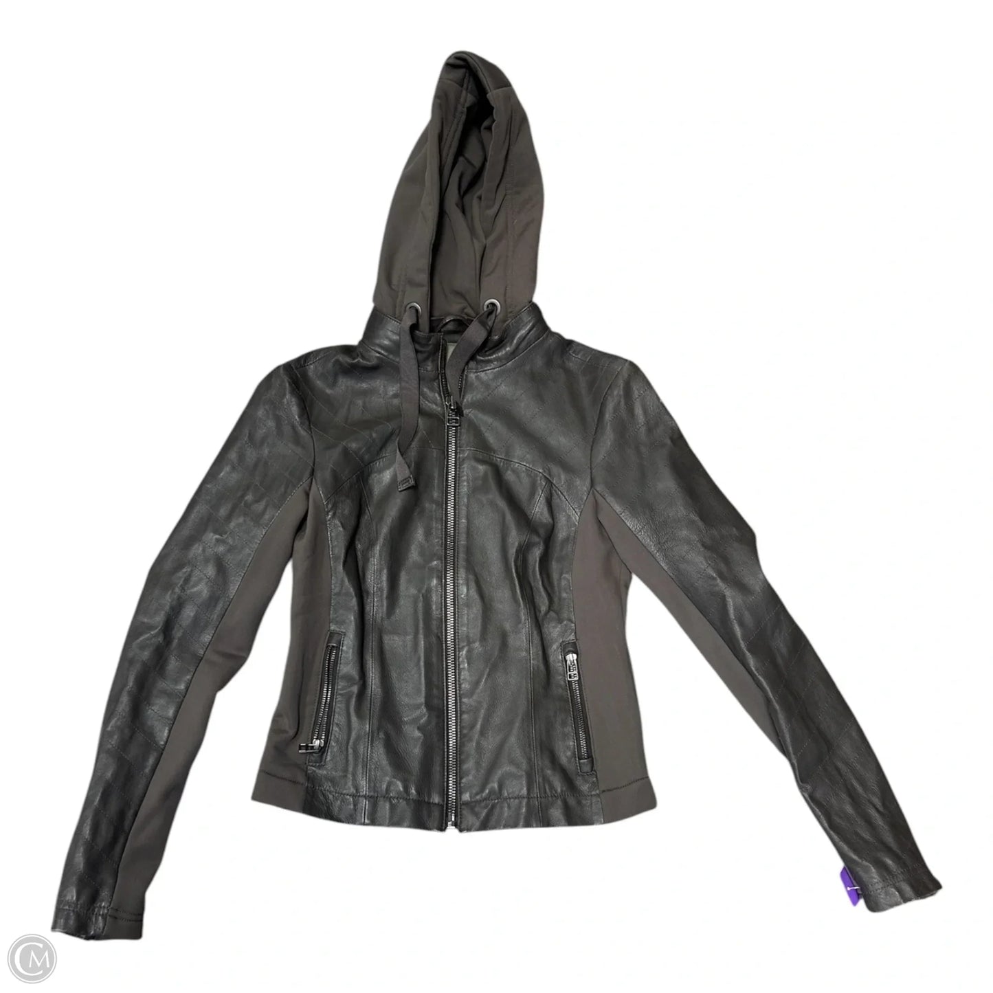 Jacket Moto Leather By Athleta In Brown, Size: Xxs