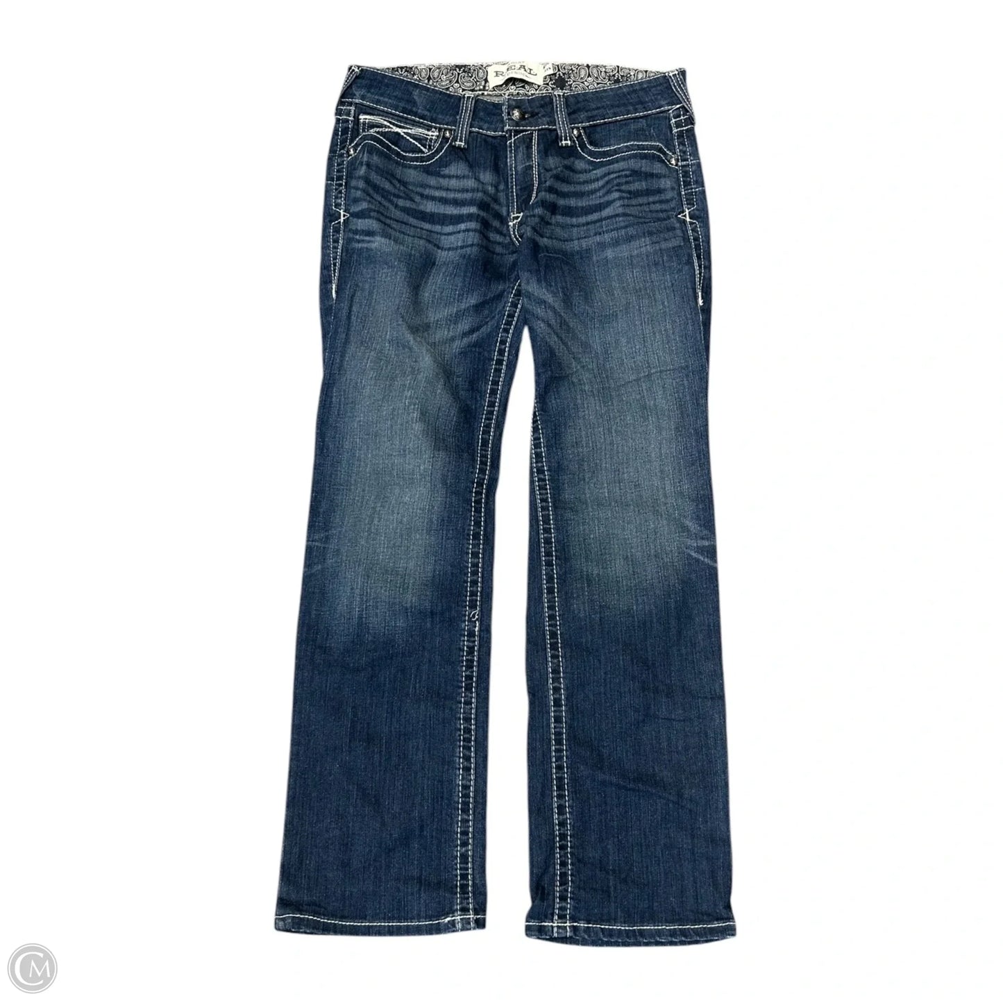 Jeans Boot Cut By Ariat In Blue Denim, Size: 12