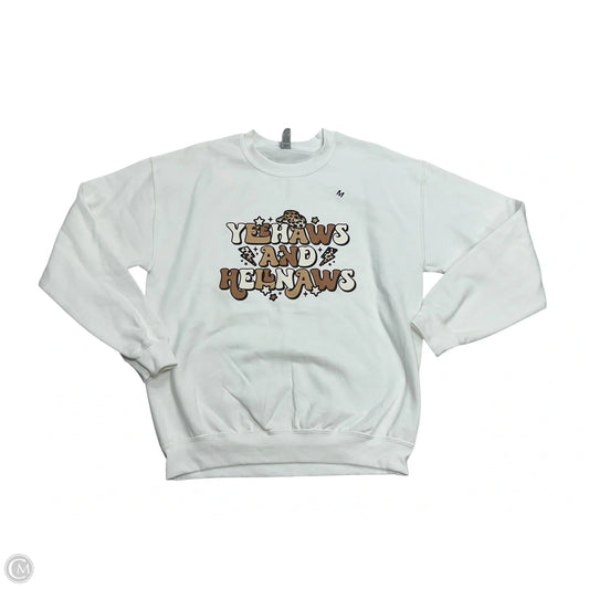 Sweatshirt Crewneck By Gildan In White, Size: M