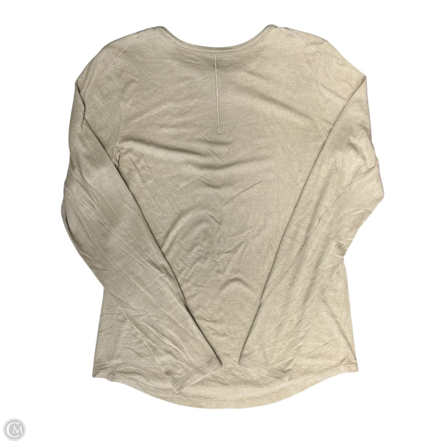 Top Long Sleeve By Lululemon In Tan, Size: 12