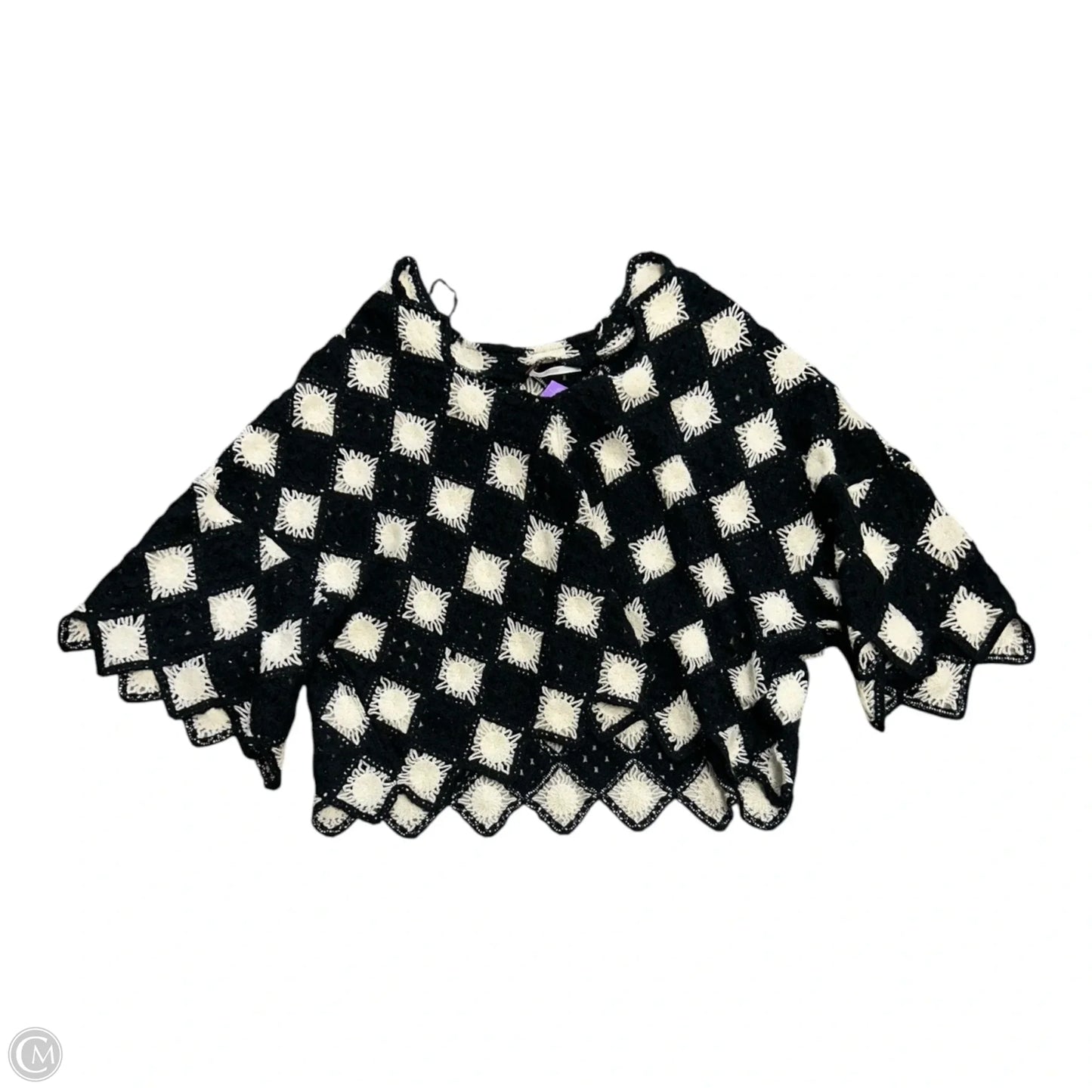 Sweater Short Sleeve By Free People In Black & White, Size: S