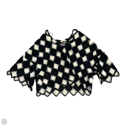 Sweater Short Sleeve By Free People In Black & White, Size: S