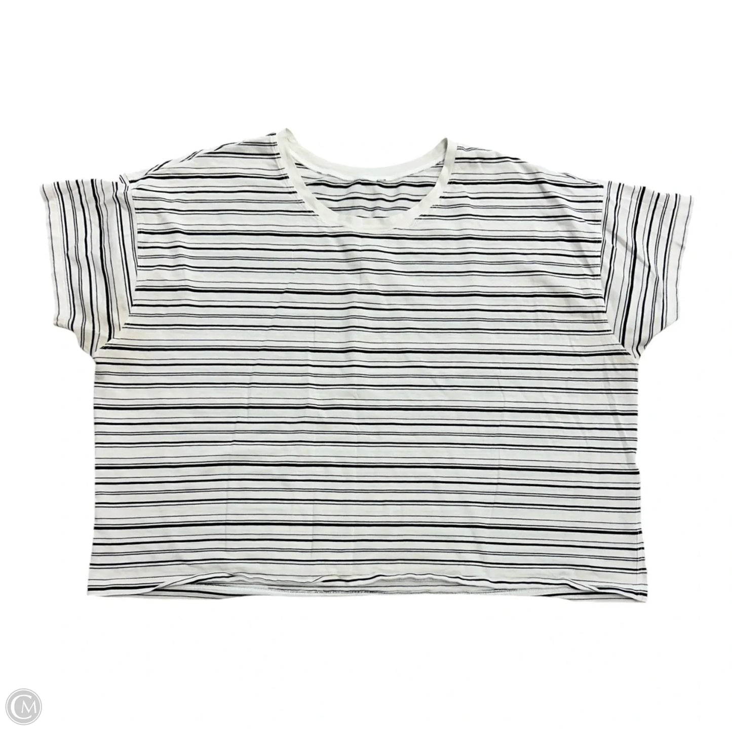 Athletic Top Short Sleeve By Lululemon In Striped Pattern, Size: 12