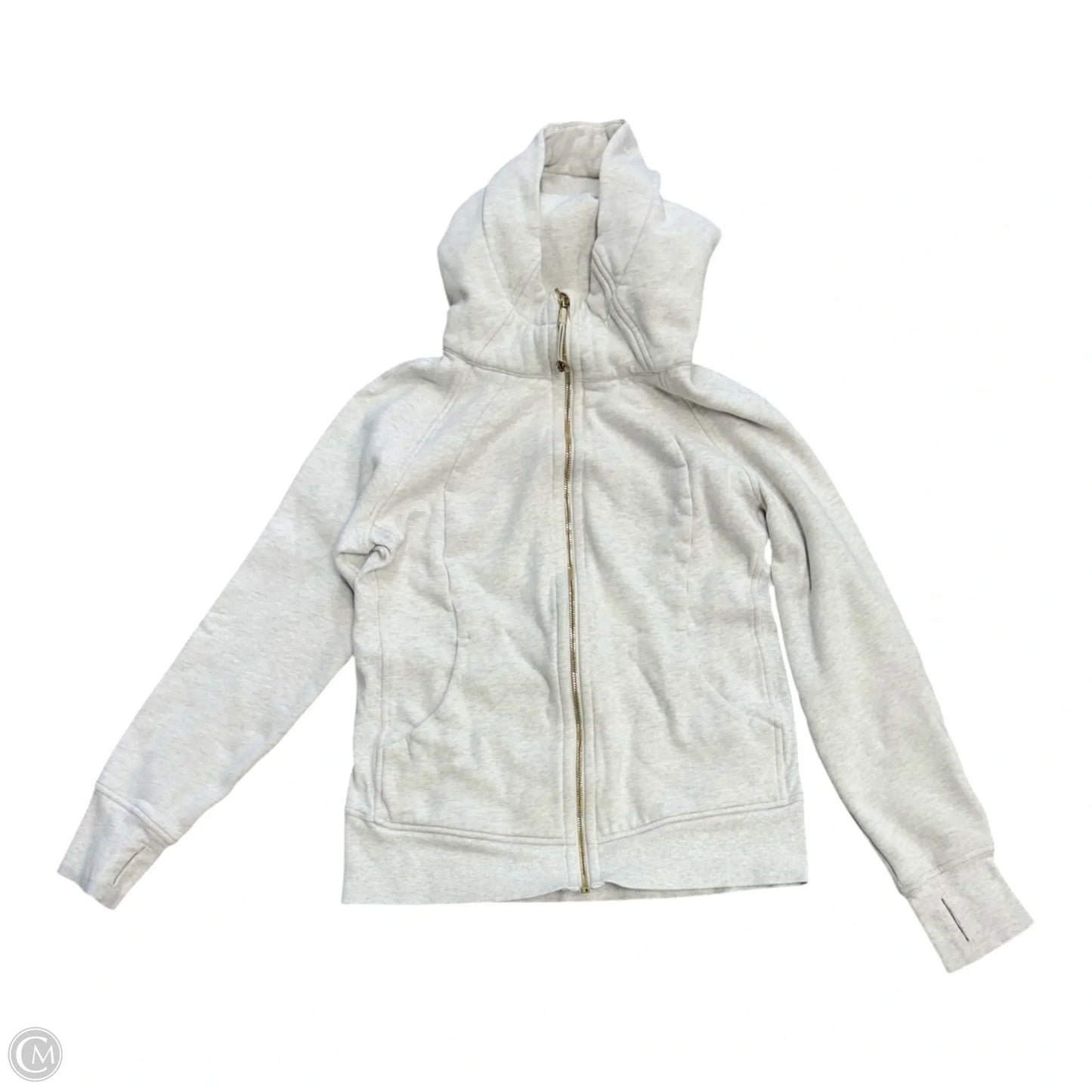 Athletic Sweatshirt Hoodie By Lululemon In Grey, Size: 10
