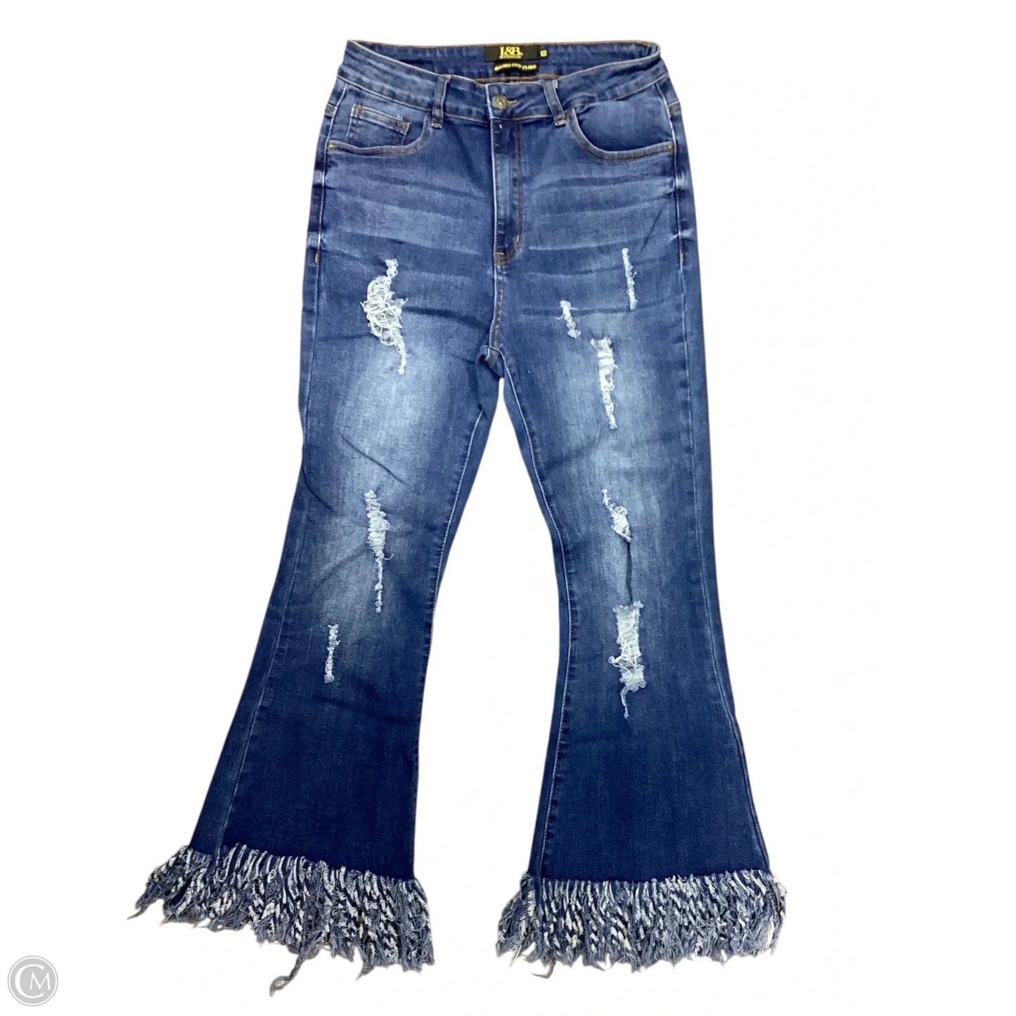 Jeans Flared By Lucky & Blessed In Blue Denim, Size: 12