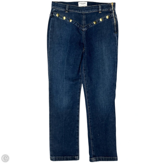 Jeans Straight By Frame In Blue Denim, Size: 6